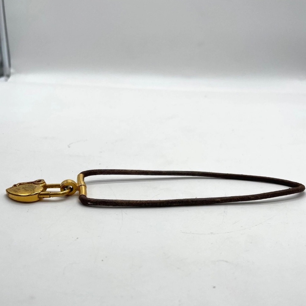 HERMES 2004 Necklace Cadena Padlock Charm La Fantaisie Heart Viviride Gold VTG - Picture 10 of 12
